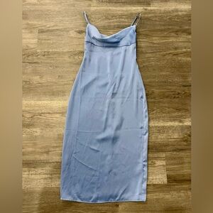 WeWoreWhat 00 Silk Dusty Blue Dress